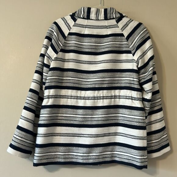 LOFT Breton Striped Nautical Jacket Blue White XS Beach Boat Vacation Preppy - Picture 3 of 12